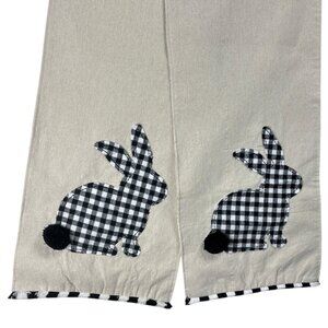 Pier 1 Imports Table Runner 105" x 12.5" Gingham Bunny Rabbits